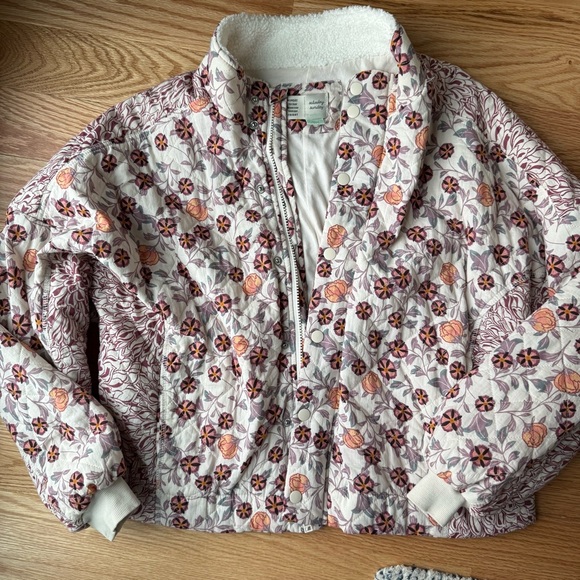 Anthropologie Saturday Sunday Boho Quilted Floral Bomber Jacket - Size Large - Picture 5 of 7